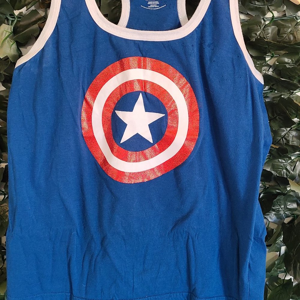 Marvel Blue Captain America Tank